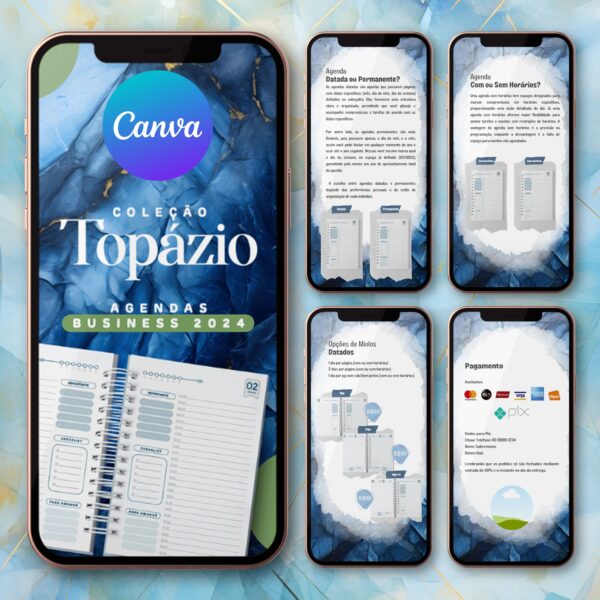 Template Canva - Catálogo Agendas Col. Topázio - Imagem 1